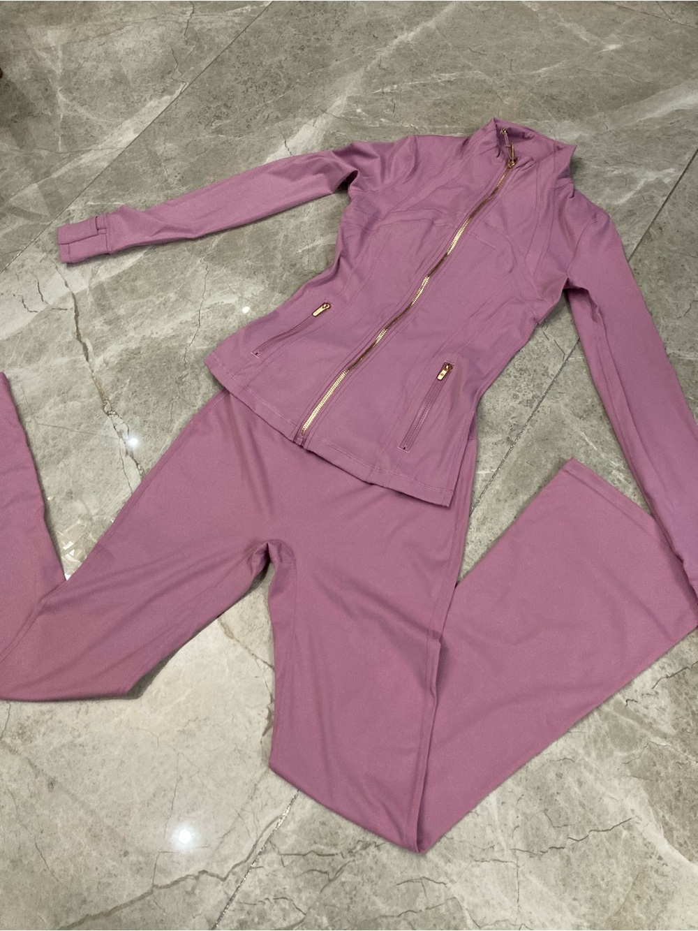 lululemon athletica Dusty Lavender Zip Jacket and Jogger Pants Set